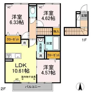 Padre・Riz・blanc【2階】の間取り