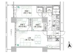ザ・パークタワー東京サウス【16階】の間取り
