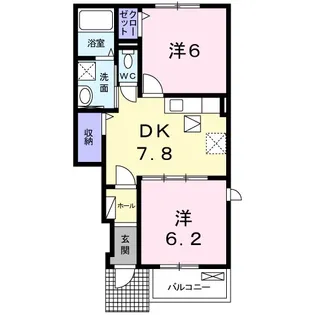 鹿児島県姶良市平松【アパート】の間取り