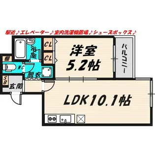 グランピア中央【4階】の間取り