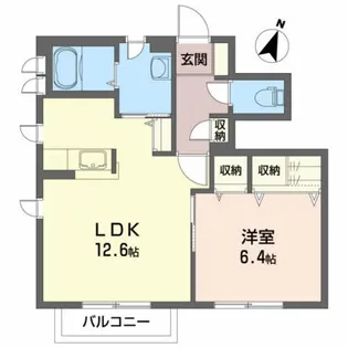 プロムナード鹿島D【1階】の間取り