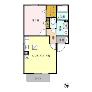 1LDKの間取り画像