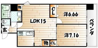 2LDKの間取り画像