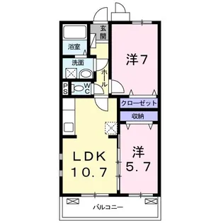 クレアール野瀬A【2階】の間取り