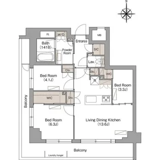 神奈川県川崎市中原区今井仲町【マンション】の間取り