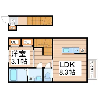 デュマンA【2階】の間取り
