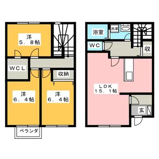 神奈川県厚木市愛甲4【一戸建】の間取り