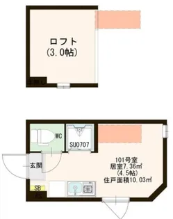 ORACLE SHIN-OKUBO(オラクル)【1階】の間取り