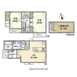 東京都小平市上水南町2【一戸建】の間取り