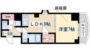 1LDKの間取り画像