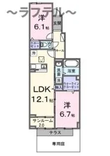 アヴィニア グランツ【1階】の間取り