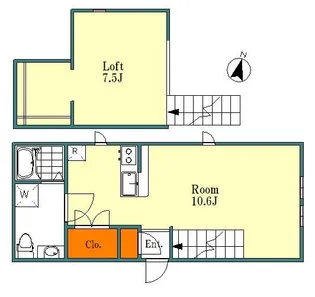 埼玉県所沢市元町【アパート】の間取り
