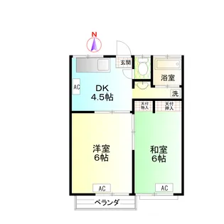 八代ハイツ【2階】の間取り