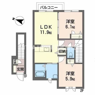 ミルキーウェイI・II【2階】の間取り