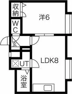 クラージュ学園前【2階】の間取り