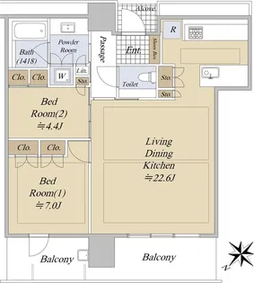 グランドメゾン福岡The Central Luxe【8階】の間取り