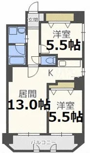フォンテーヌ豊平【4階】の間取り