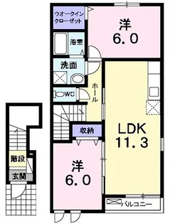 グラース【2階】の間取り