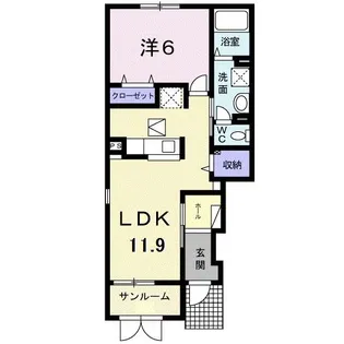 フェリシア ミミ【1階】の間取り