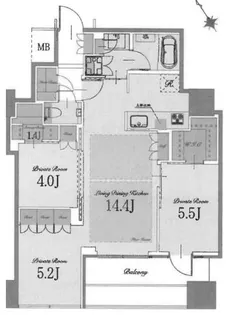 東京都中野区中野3【マンション】の間取り
