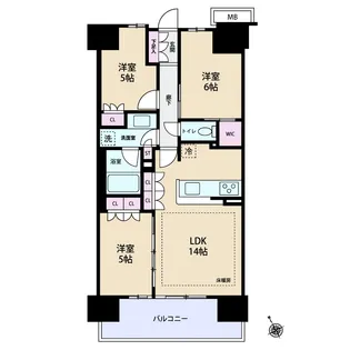 プレディア鵠沼橘ローレルコート【3階】の間取り