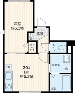 デルソル千住II【2階】の間取り