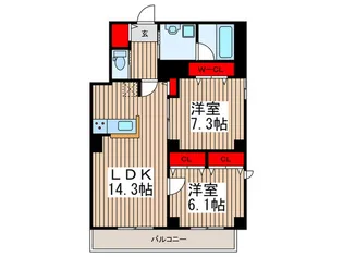 ジャルダン デ グリシーヌ【9階】の間取り