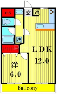 ハピネス市川【1階】の間取り
