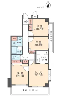 エレガンス幸【4階】の間取り