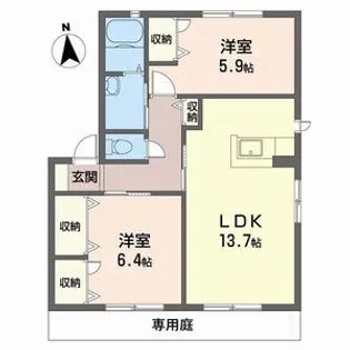 MAST COURT加茂B【1階】の間取り