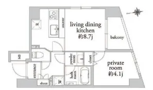 エクセルシオール麻布【2階】の間取り