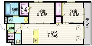 LAY HALELEA【1階】の間取り