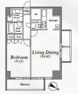 アジリア南麻布Js【14階】の間取り