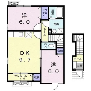 プロムナ ド M II【2階】の間取り