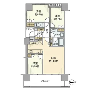 サンクタスガーデン北千住【4階】の間取り