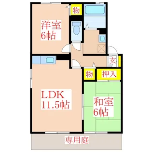 ヴェルドミール隼人 A棟【1階】の間取り