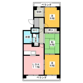 ファミール小幡【3階】の間取り