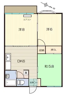パレス船原【2階】の間取り