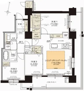 クリーンリバーフィネス札幌イーストスクエア【3階】の間取り