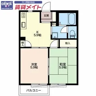 テニスガーデン【2階】の間取り