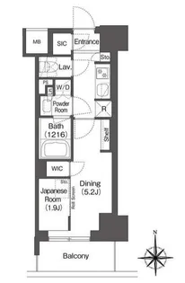 コンフォリア東新宿【3階】の間取り