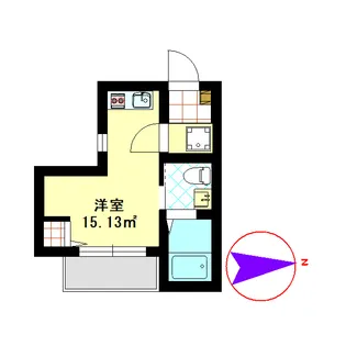 フラット横浜大口【3階】の間取り