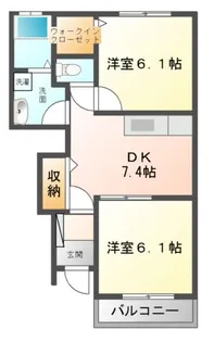 プロムナードさくら2番館【1階】の間取り