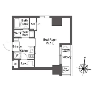 エスタート両国【10階】の間取り