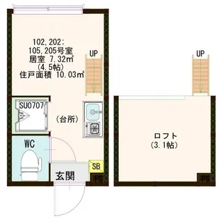 フェリスタ落合【1階】の間取り