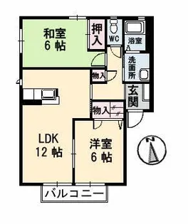 コンフォート B棟【2階】の間取り