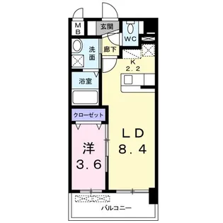 プレステージ空港東【5階】の間取り