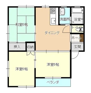 エスポワール北城【1階】の間取り