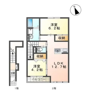 ハントフレッヒェ【2階】の間取り