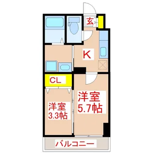 パラディーゾ城南【6階】の間取り